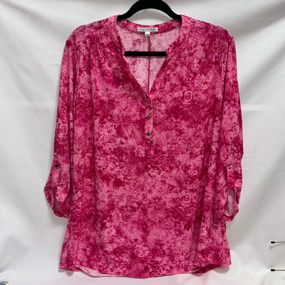 Woman’s L top by Notations. Fuchsia. 3/4 Sleeve. Never worn.
